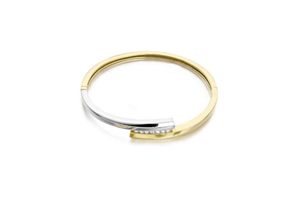 Two Tone Plated | CZ Studded Bangles